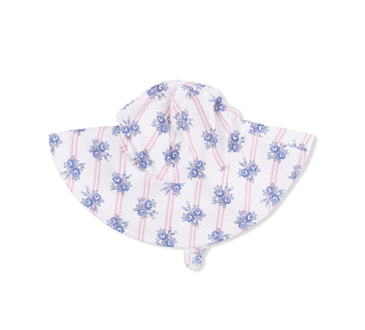 Angel Dear | Stripe Dot Roses Wide Brim Sun Hat