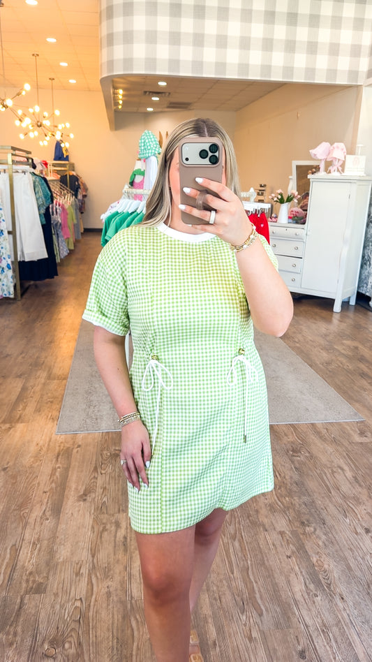 Gabby Green Gingham Dress