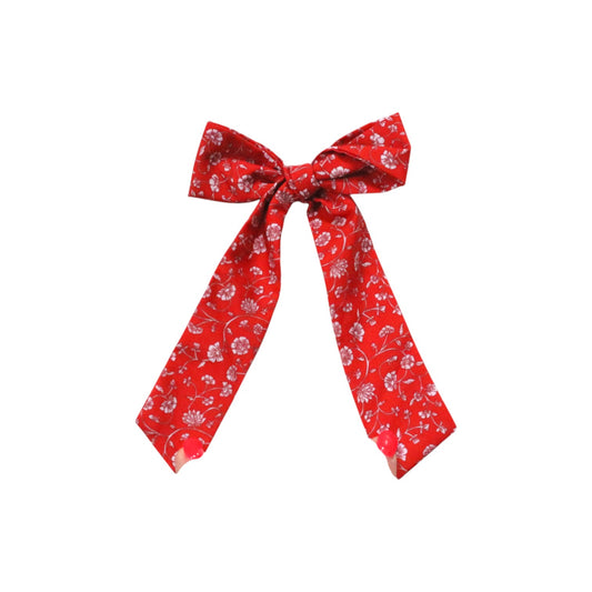 Be Girl | Long Tail Bow - Red Floral