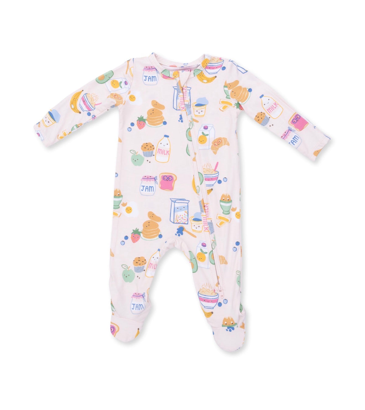 Angel Dear | Breakfast Club Pink 2-Way Zipper Footie