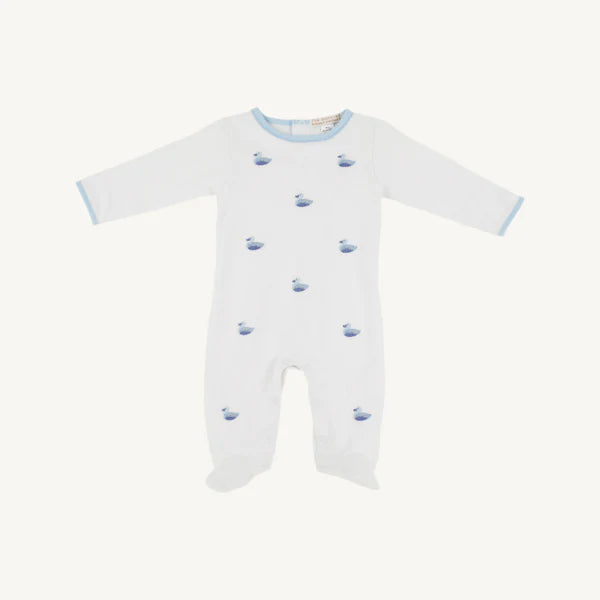 TBBC | Rock Me Romper - Embroidered Worth Ave White/Ducks