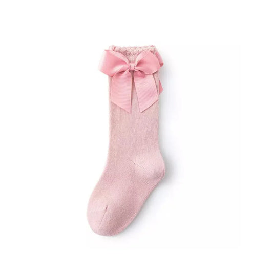 Be Girl - Bow Happy Knee Socks Light Pink