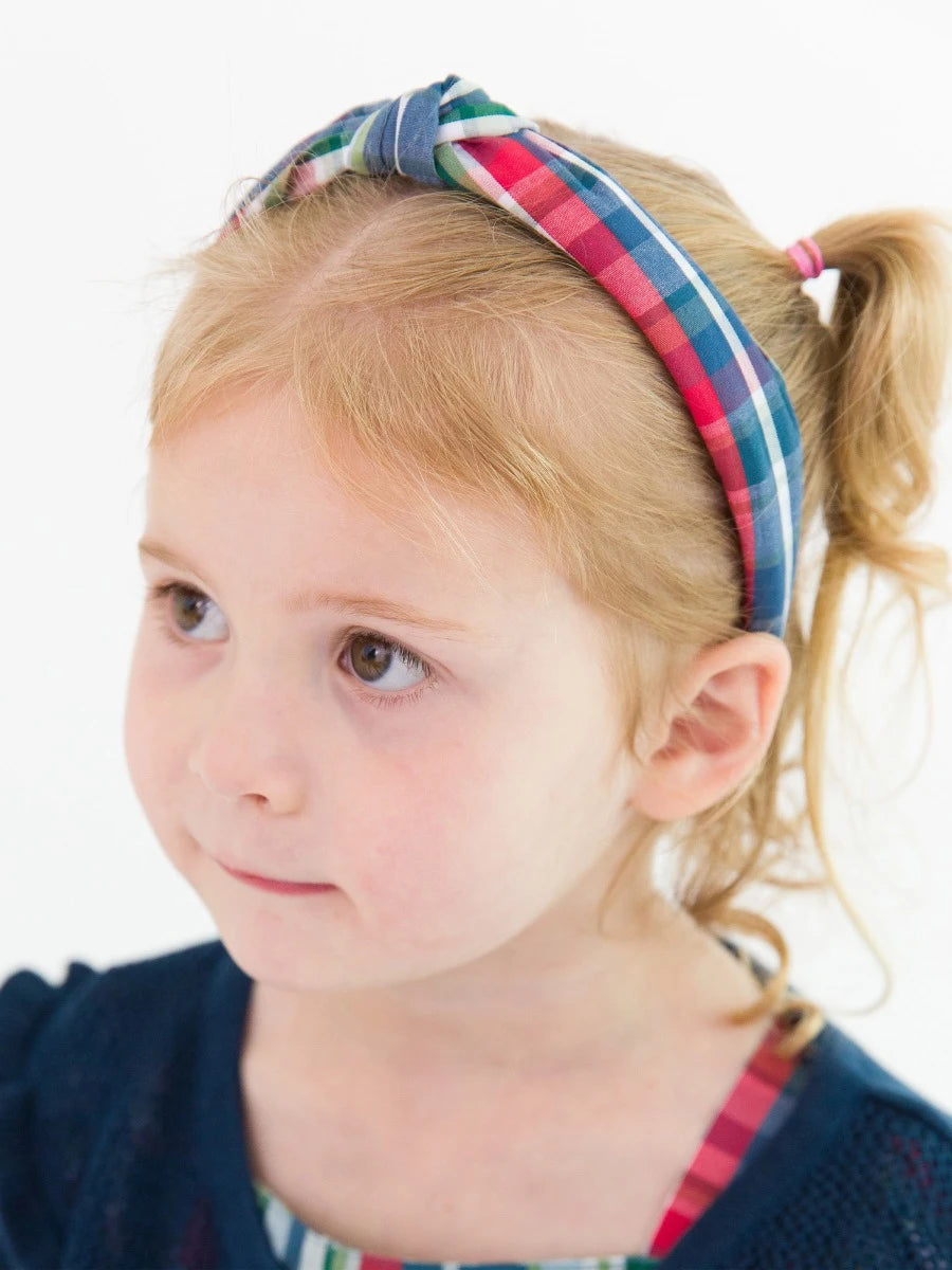 RuffleButts - Prep School Plaid Knotted Headband