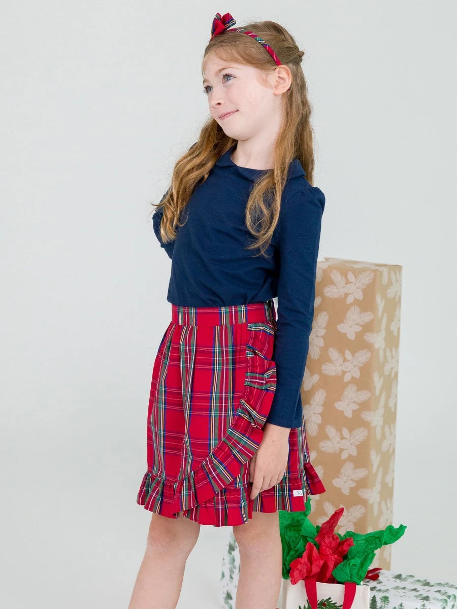 RuffleButts - Tis the Season Plaid Ruffle Wrap Skirt