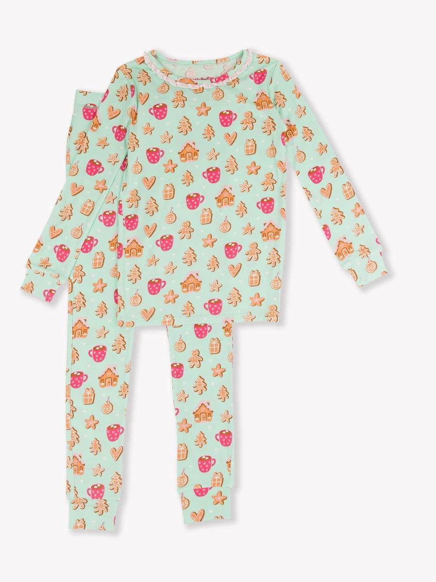 RuffleButts - Gingerbread Joy Ruffle Pajama Set