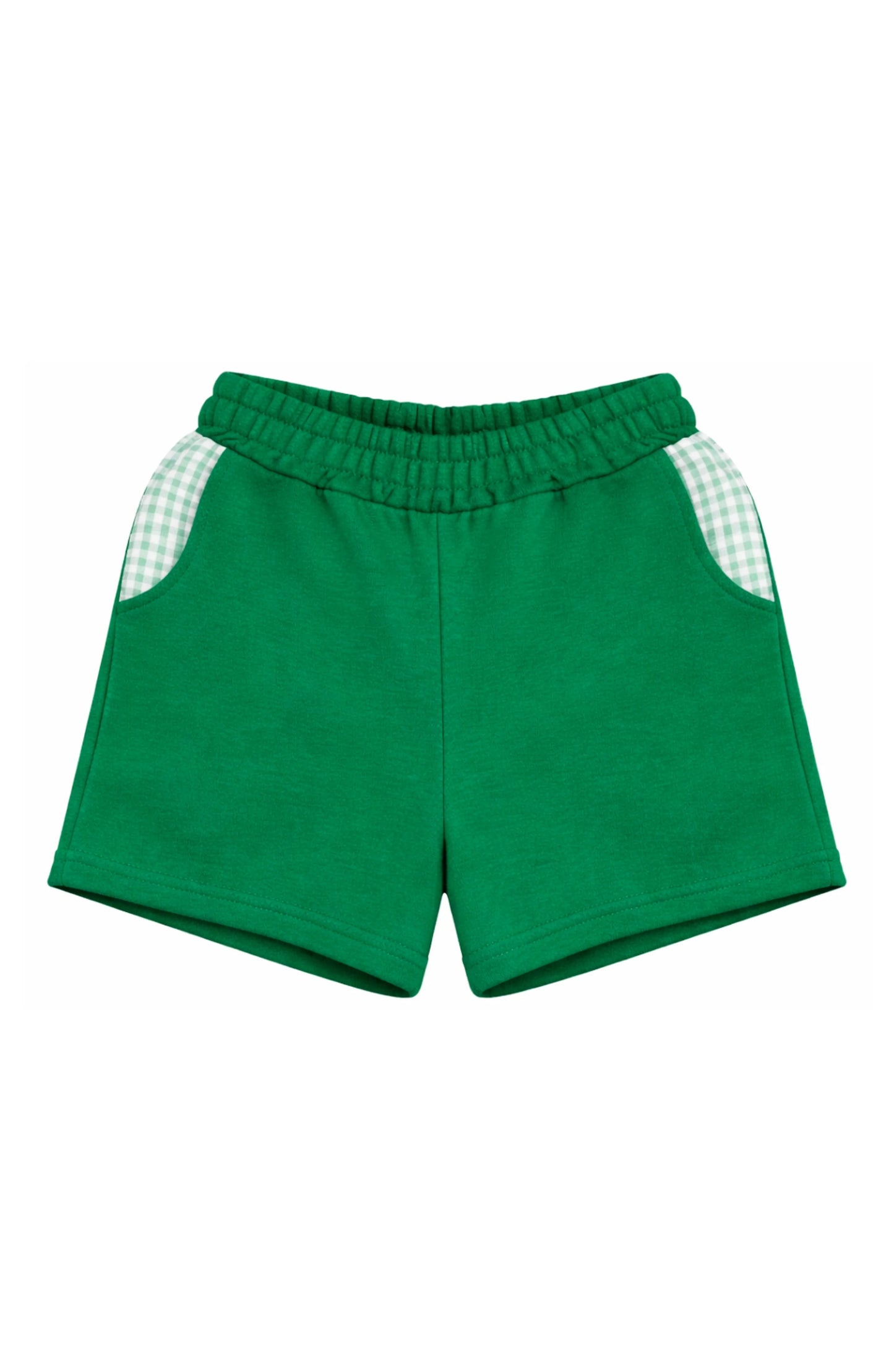 Bits & Bows | Green Seersucker Pocket Shorts