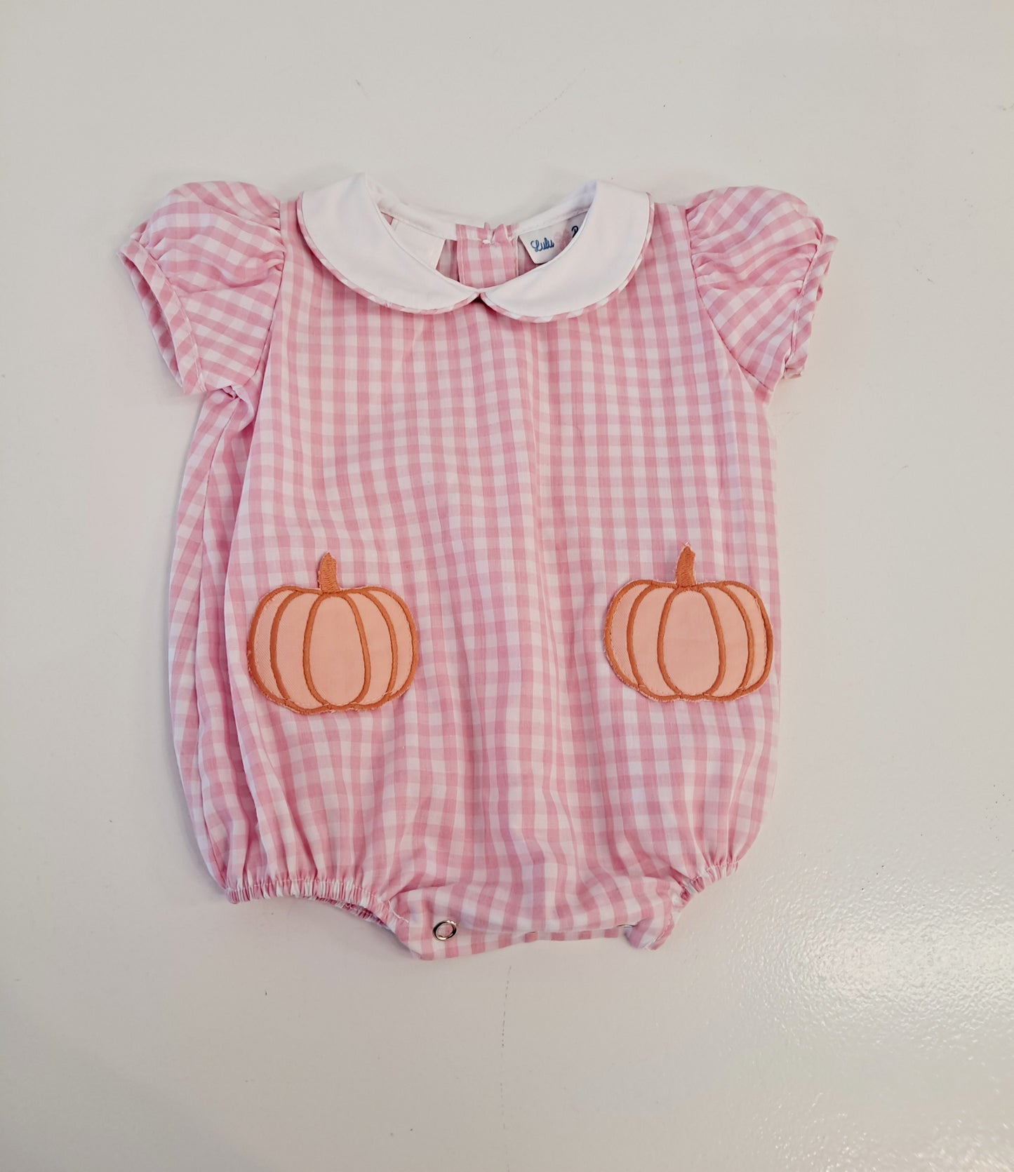 Lulu Bebe - Cami Pink Gingham Pumpkin Bubble