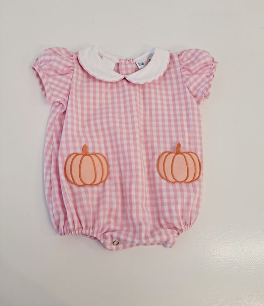 Lulu Bebe - Cami Pink Gingham Pumpkin Bubble