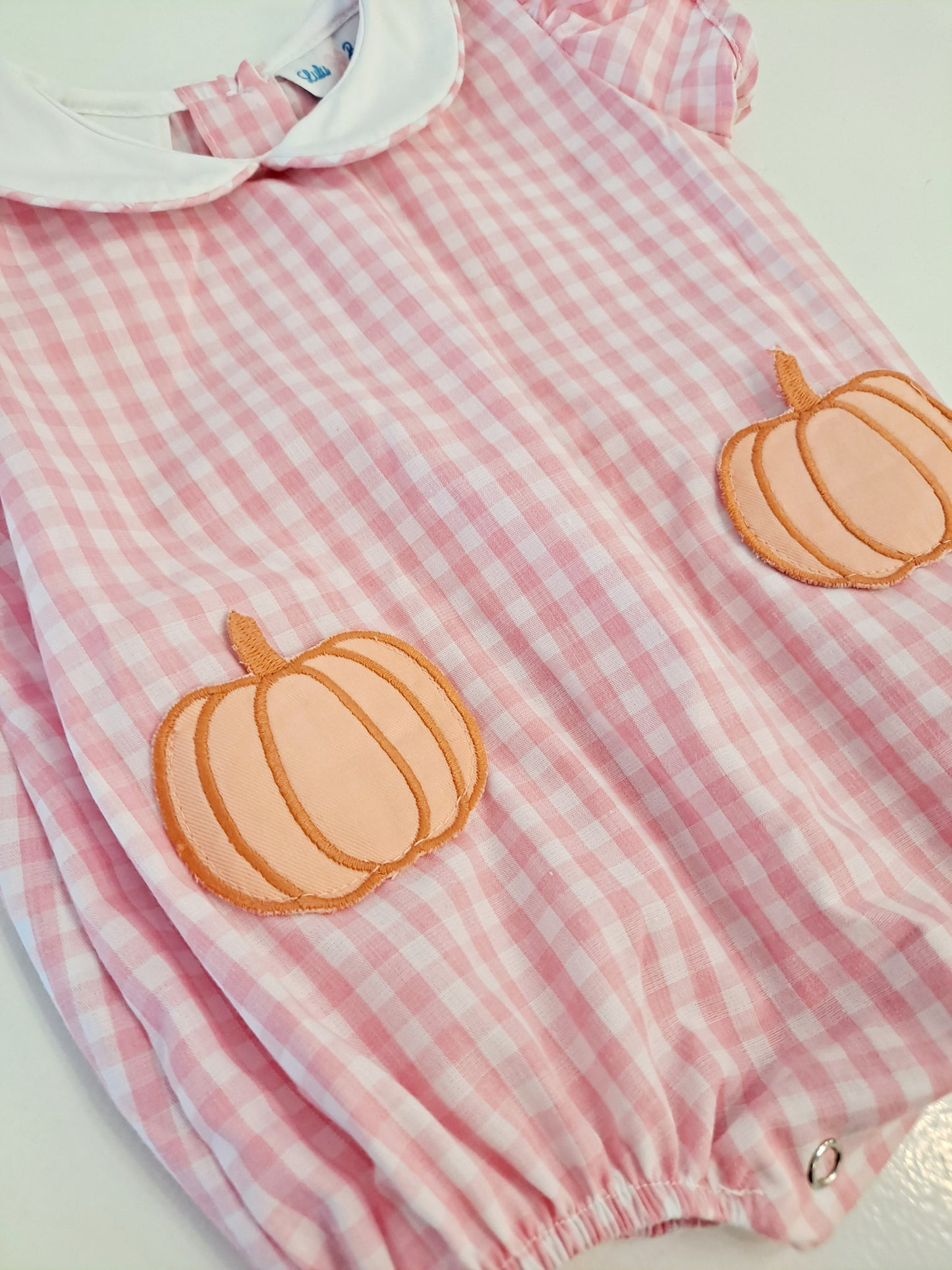 Lulu Bebe - Cami Pink Gingham Pumpkin Bubble