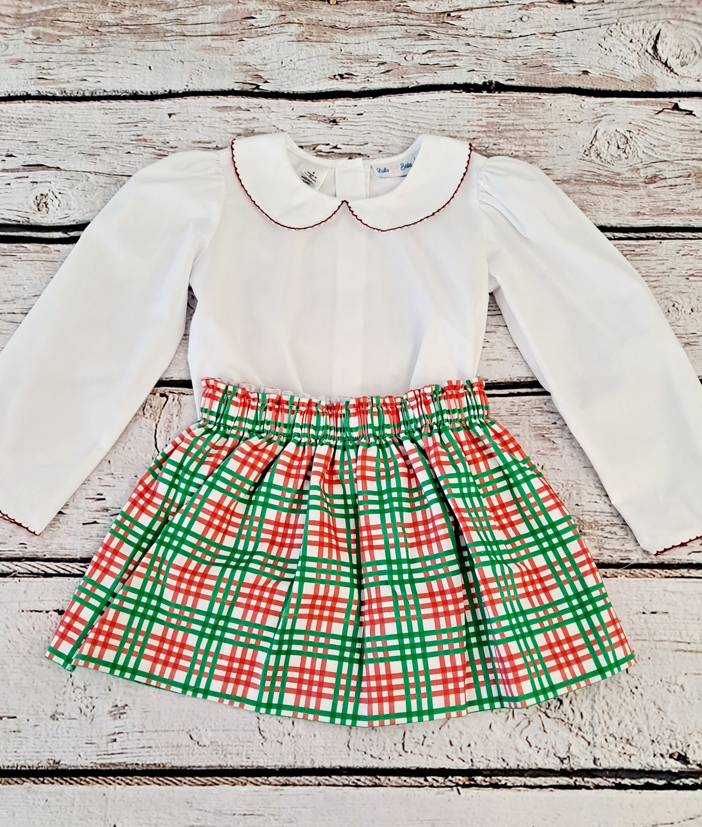 Lulu Bebe - Olivia Christmas Plaid Skirt Set