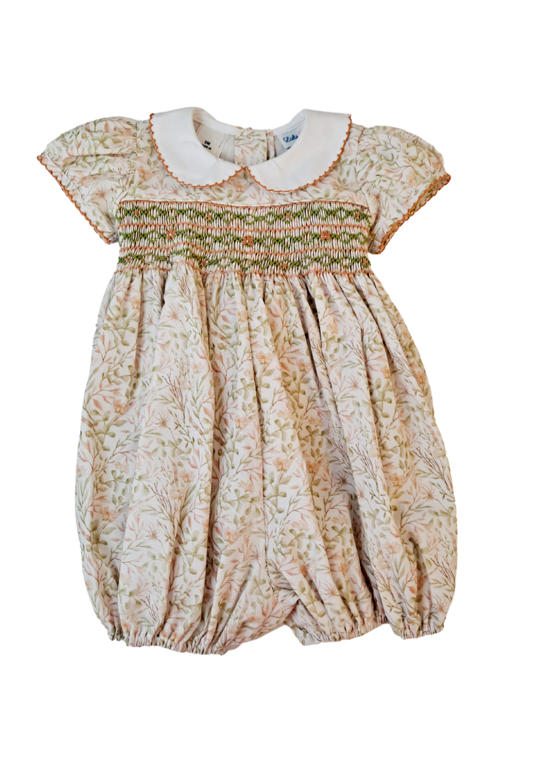 Lulu Bebe - Rosie Faded Floral Smock Waist Mid Bubble