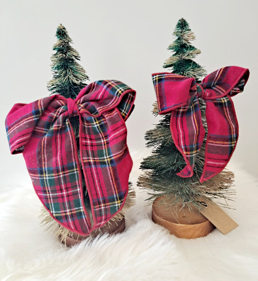 Wee Ones - Bowtie Whimsy Tail Flannel Plaid Bow