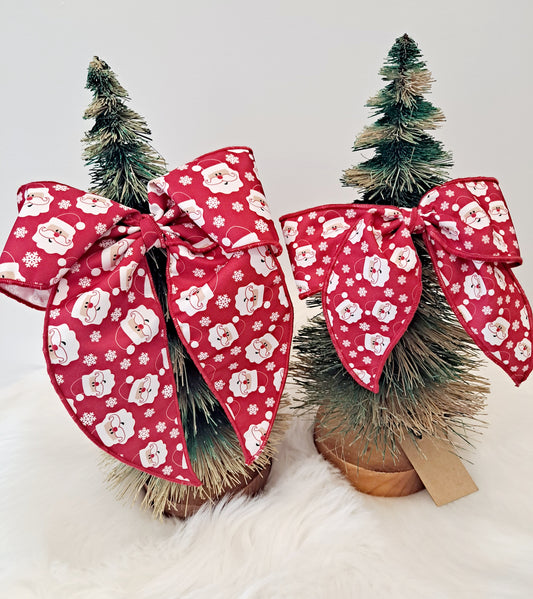 Wee Ones - Bowtie Fabric Whimsy Tail Santa Bow