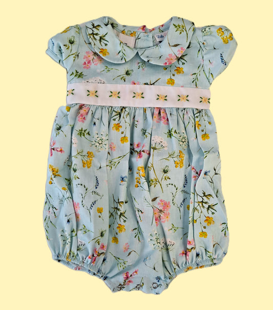 Lulu Bebe - Rosie Floral Yellow Embroidered Bubble