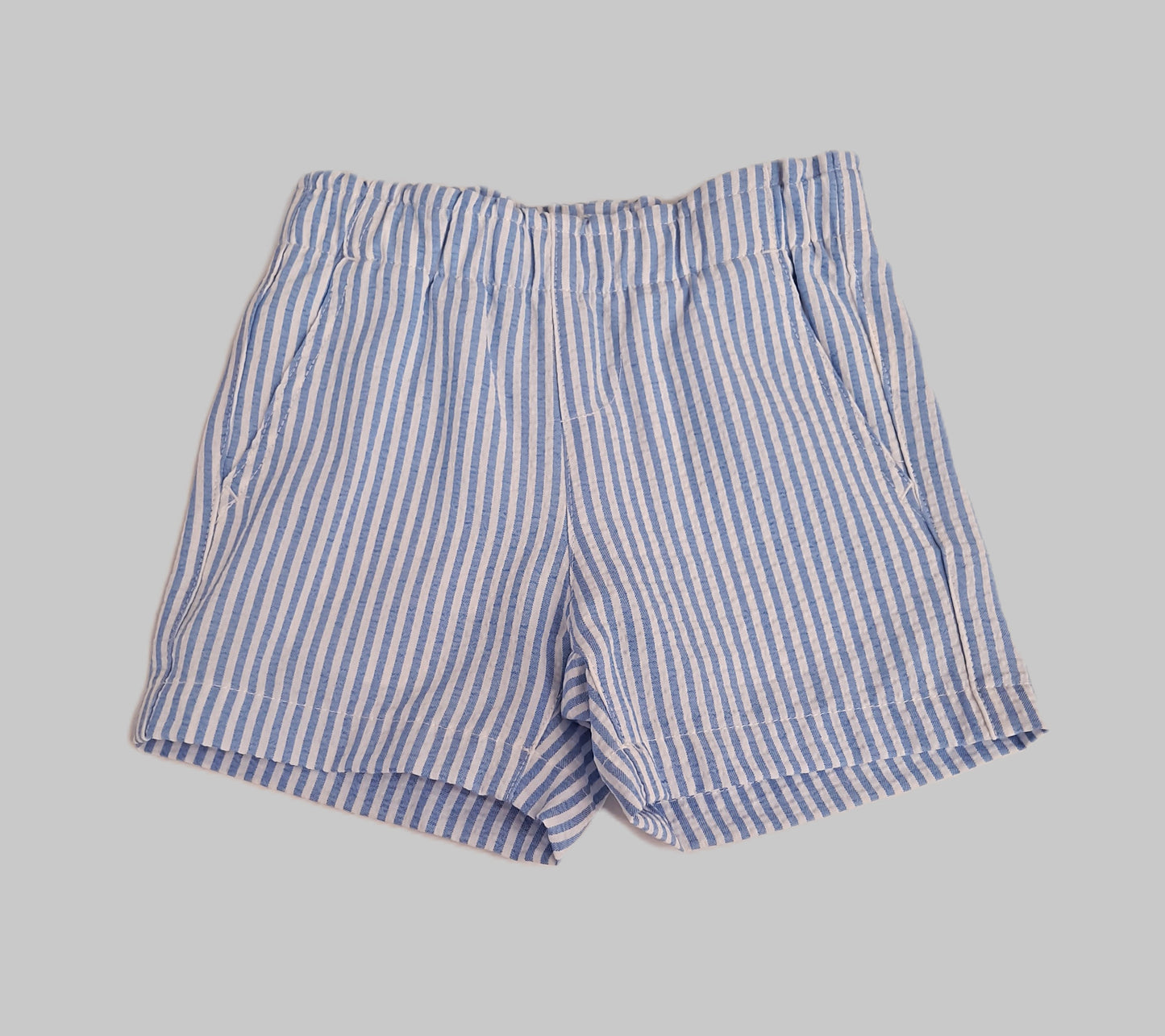 Lulu Bebe - Blue Stripe Seersucker Shorts