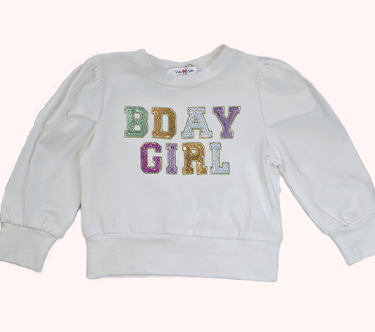 Lulu Bebe - Sequin Birthday Girl Shirt