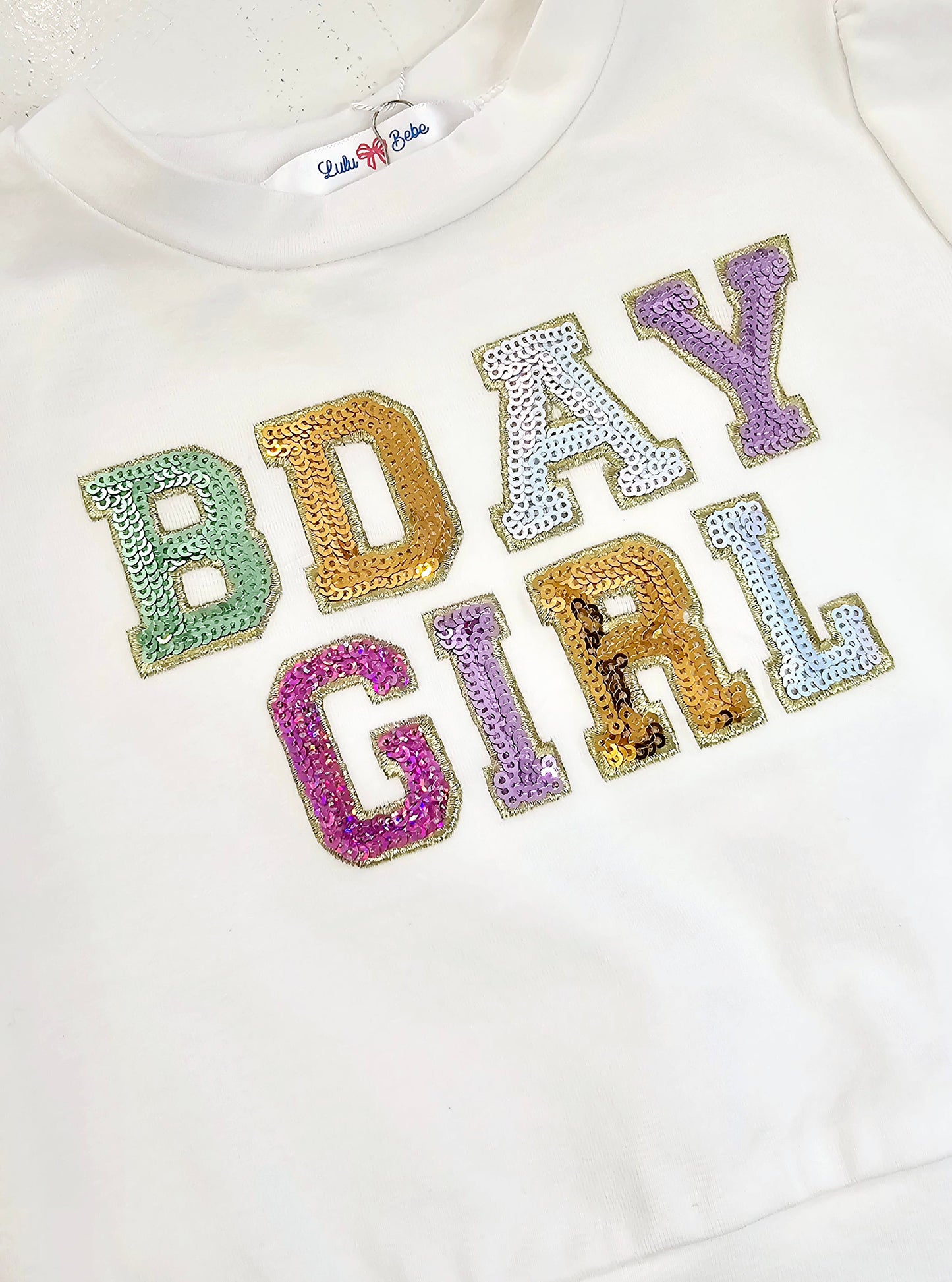 Lulu Bebe - Sequin Birthday Girl Shirt