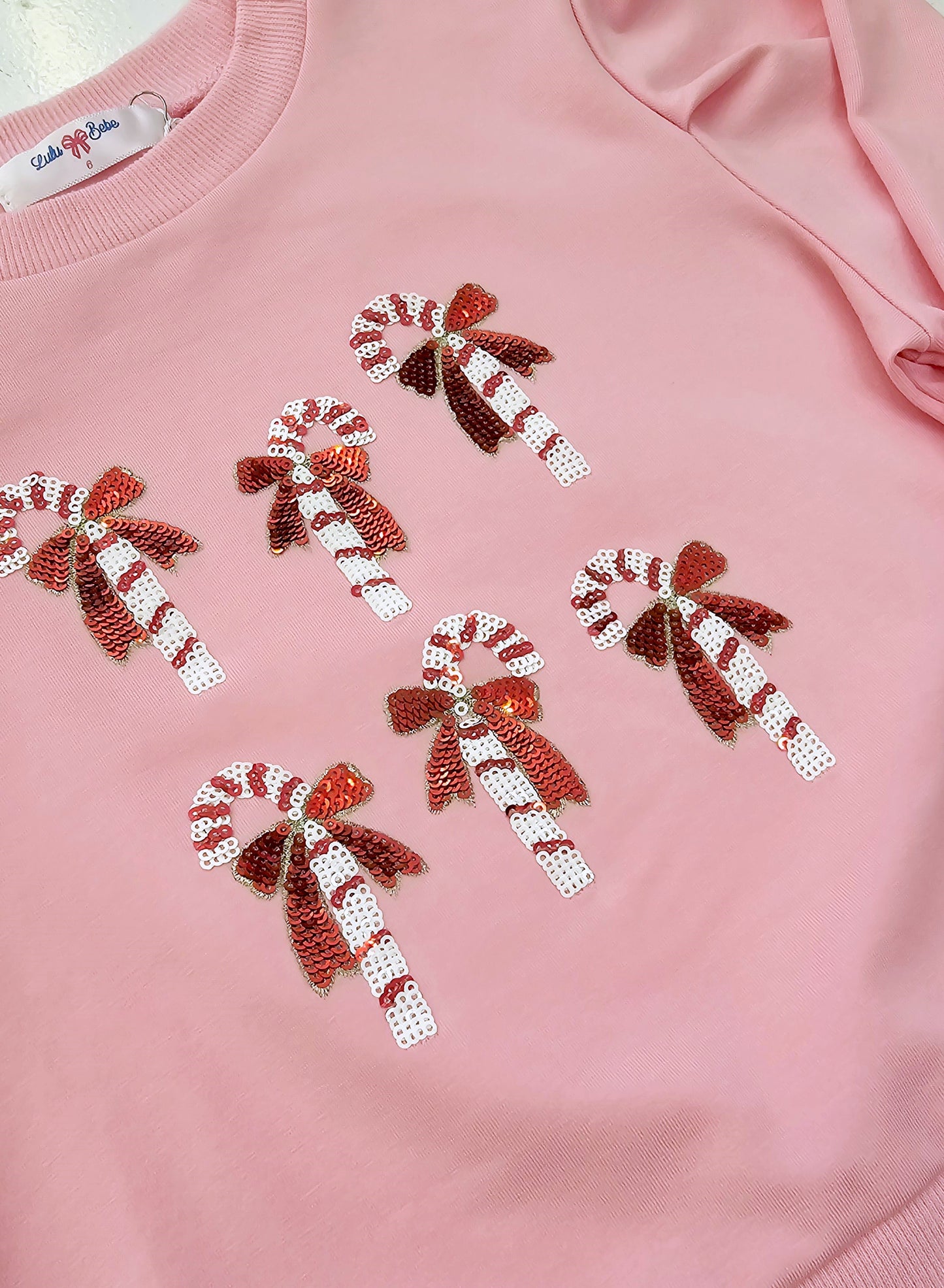 Lulu Bebe - Sequin Candy Cane Shirt