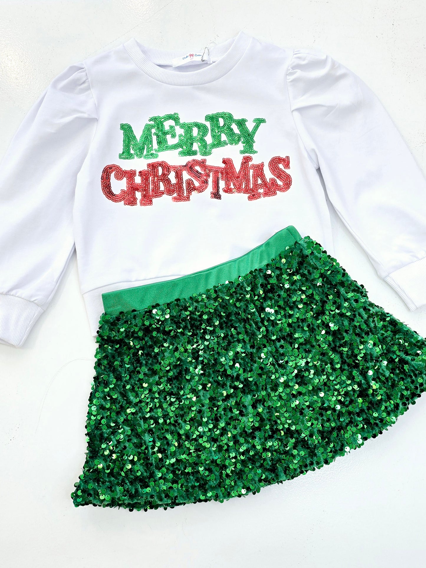 Lulu Bebe - Sequin Christmas White Shirt