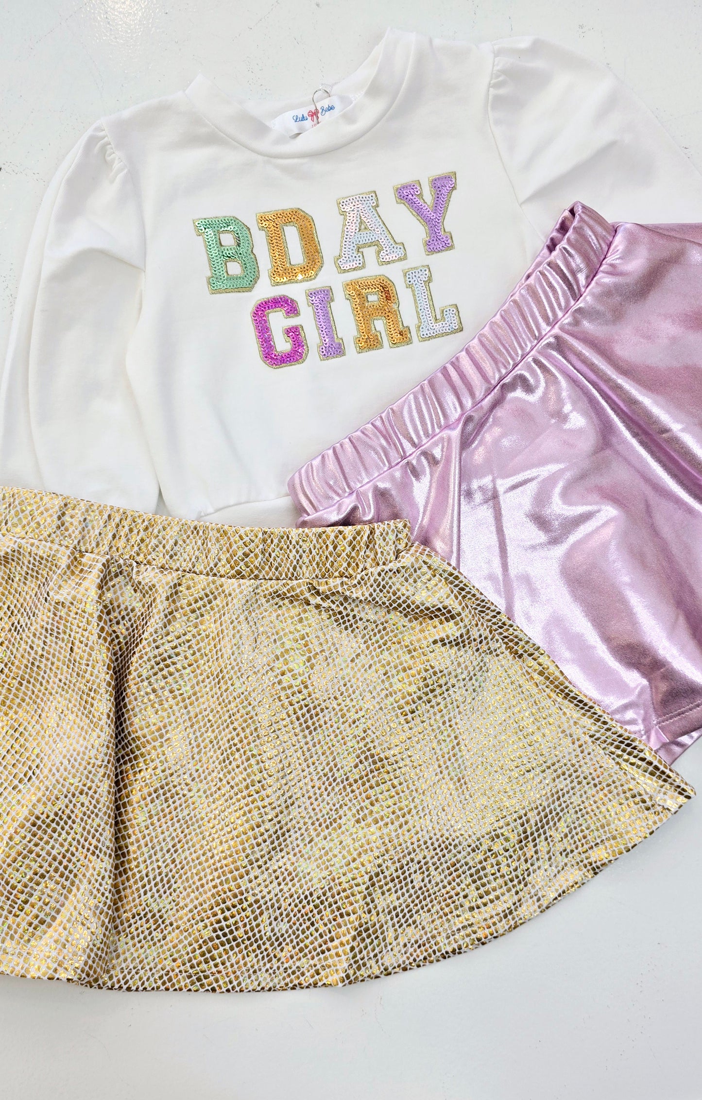 Lulu Bebe - Sequin Birthday Girl Shirt