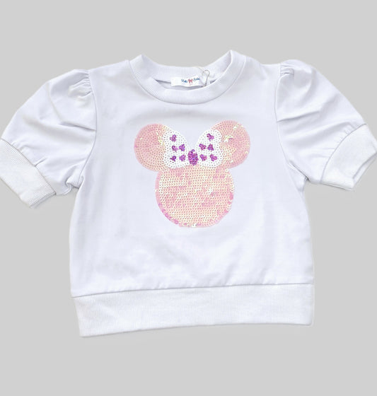 Lulu Bebe - Sequin Minnie Puff Sleeve Shirt