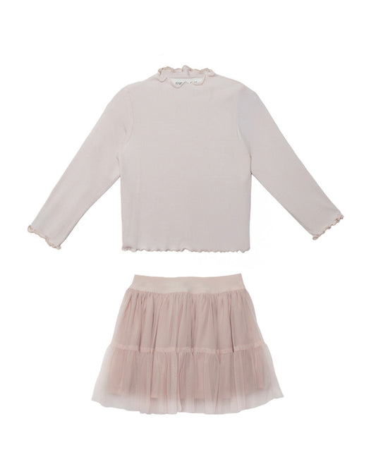 Isobella & Chloe | Pink Ballerina 2 Piece Skirt Set