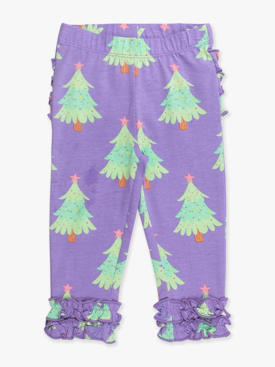 RuffleButts | Twinkling Trees Ruffle Leggings