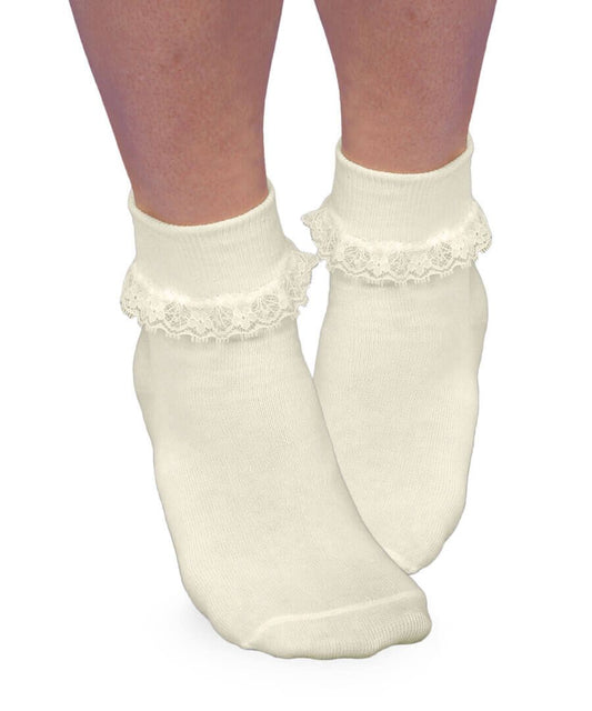 Jefferies Socks - Smooth Toe Simplicity Lace Socks Pearl