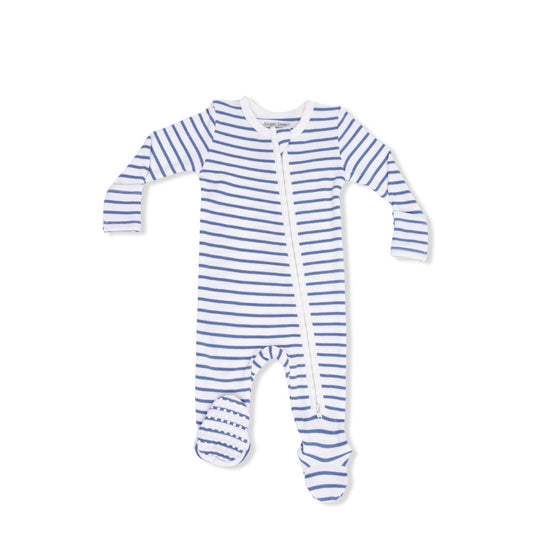 Angel Dear | Navy Stripe 2-Way Zipper Footie
