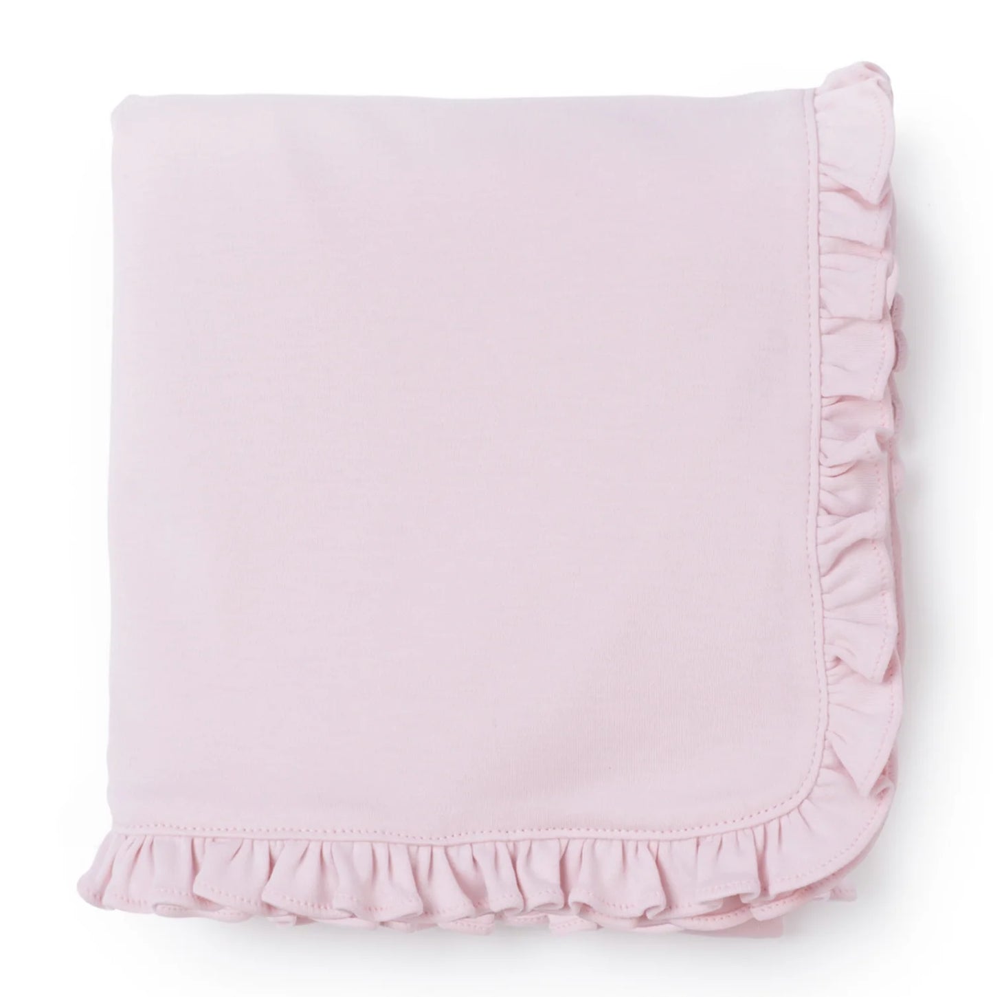 Lila & Hayes | Ruffled Edge Pima Cotton Blanket - Light Pink