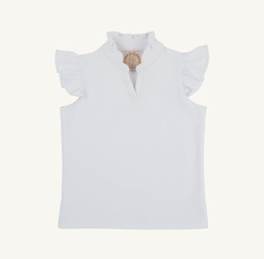 TBBC | Rosie Ruffle Top - Worth Ave White