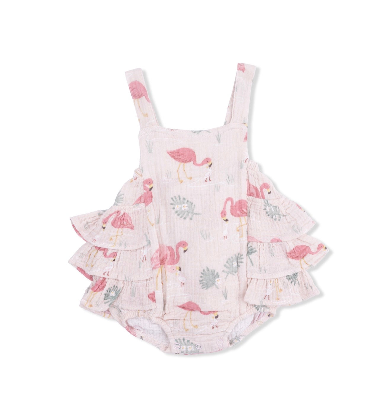 Angel Dear | Flamingos Ruffle Sunsuit