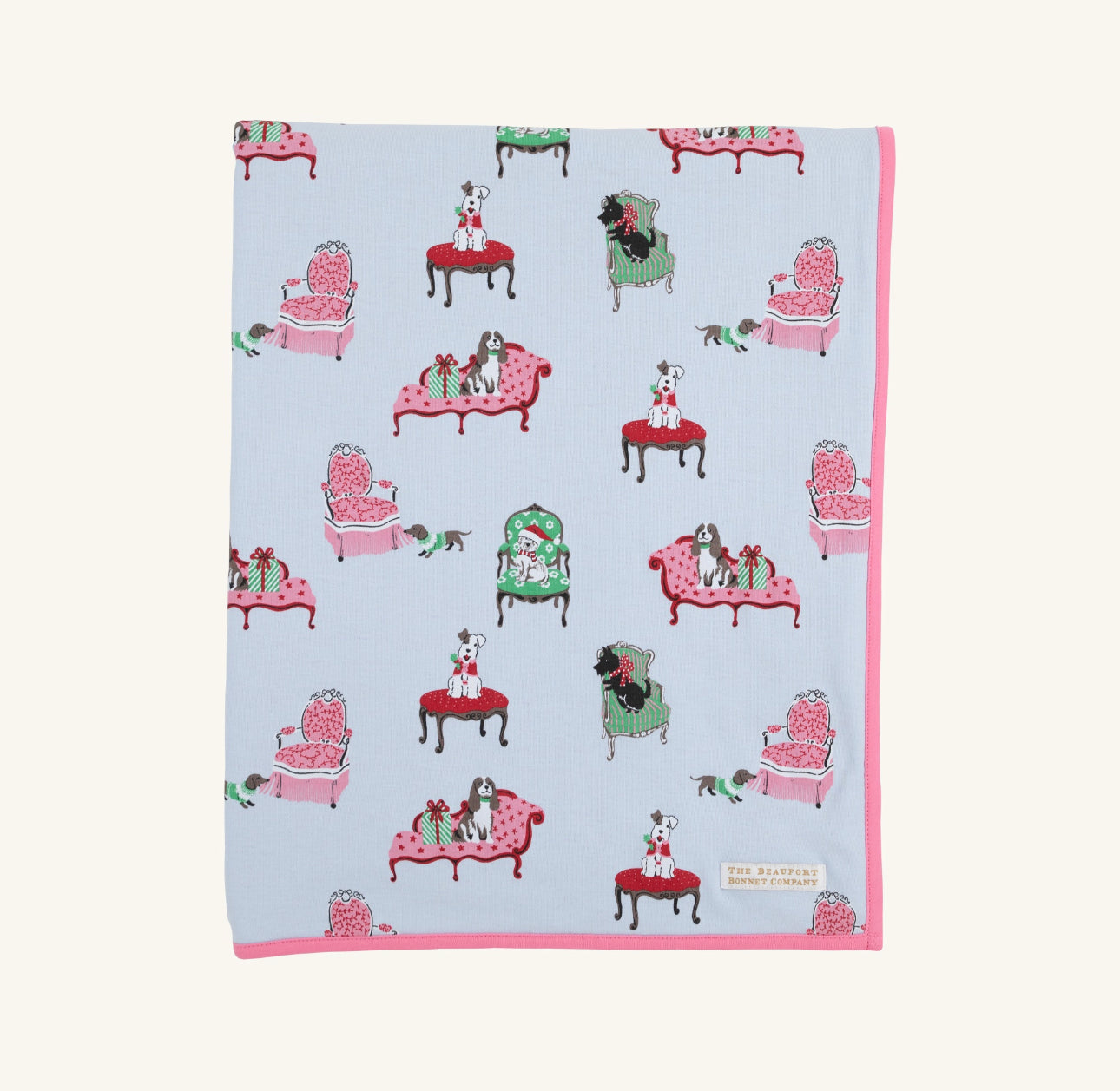 TBBC | Silent Night Throw - Paw-recious/Hamptons Hot Pink