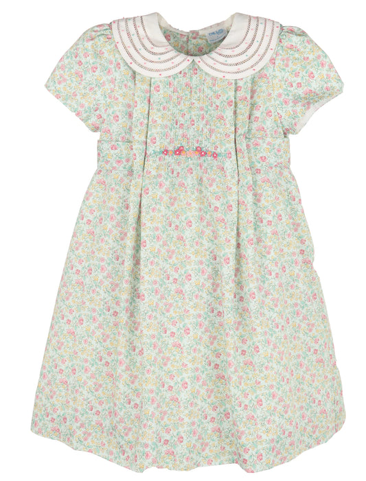 Luli & Me | Girls Aqua & Pink Floral Dress