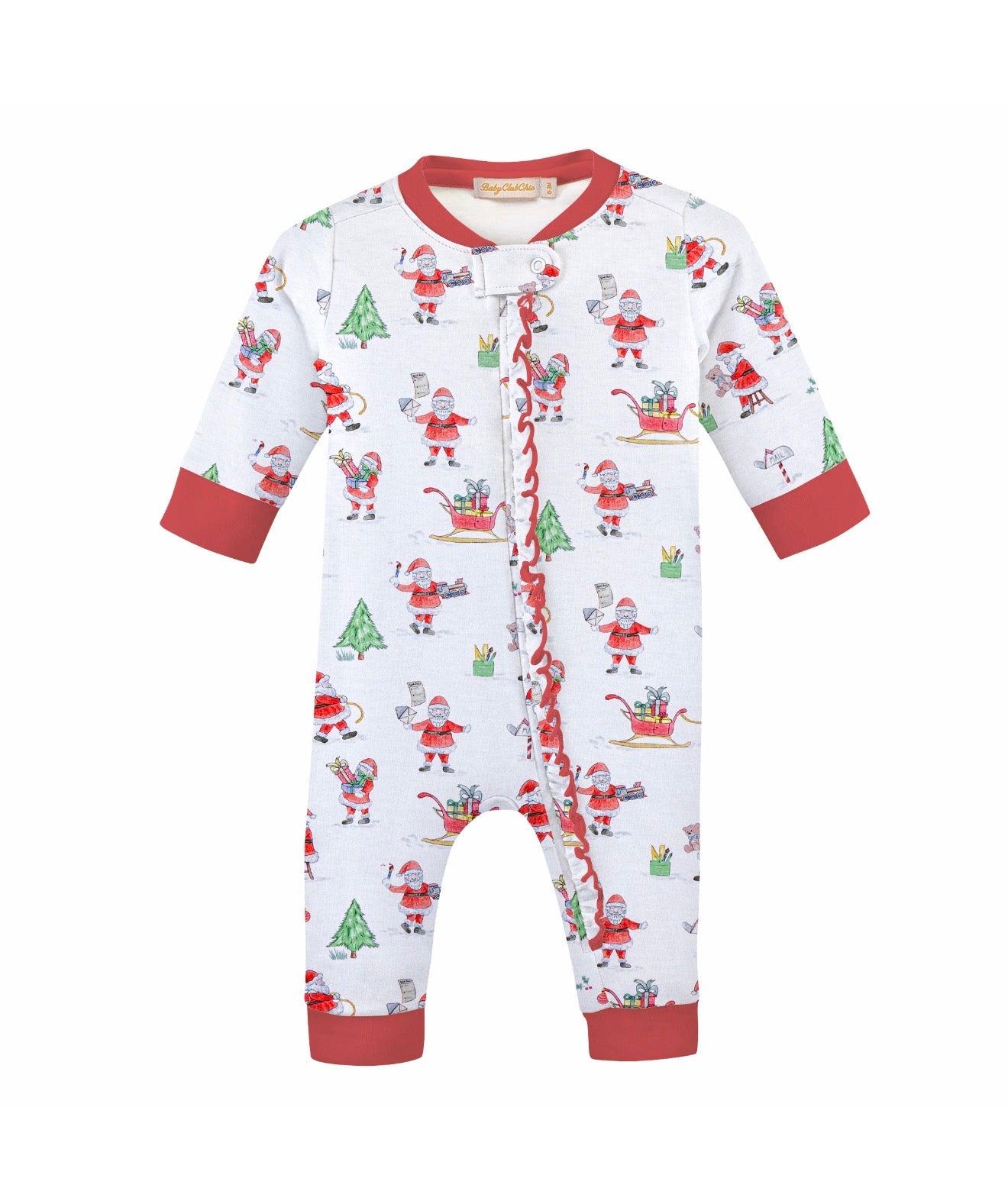 Baby Club Chic | Santa's Workshop Ruffle Coverall