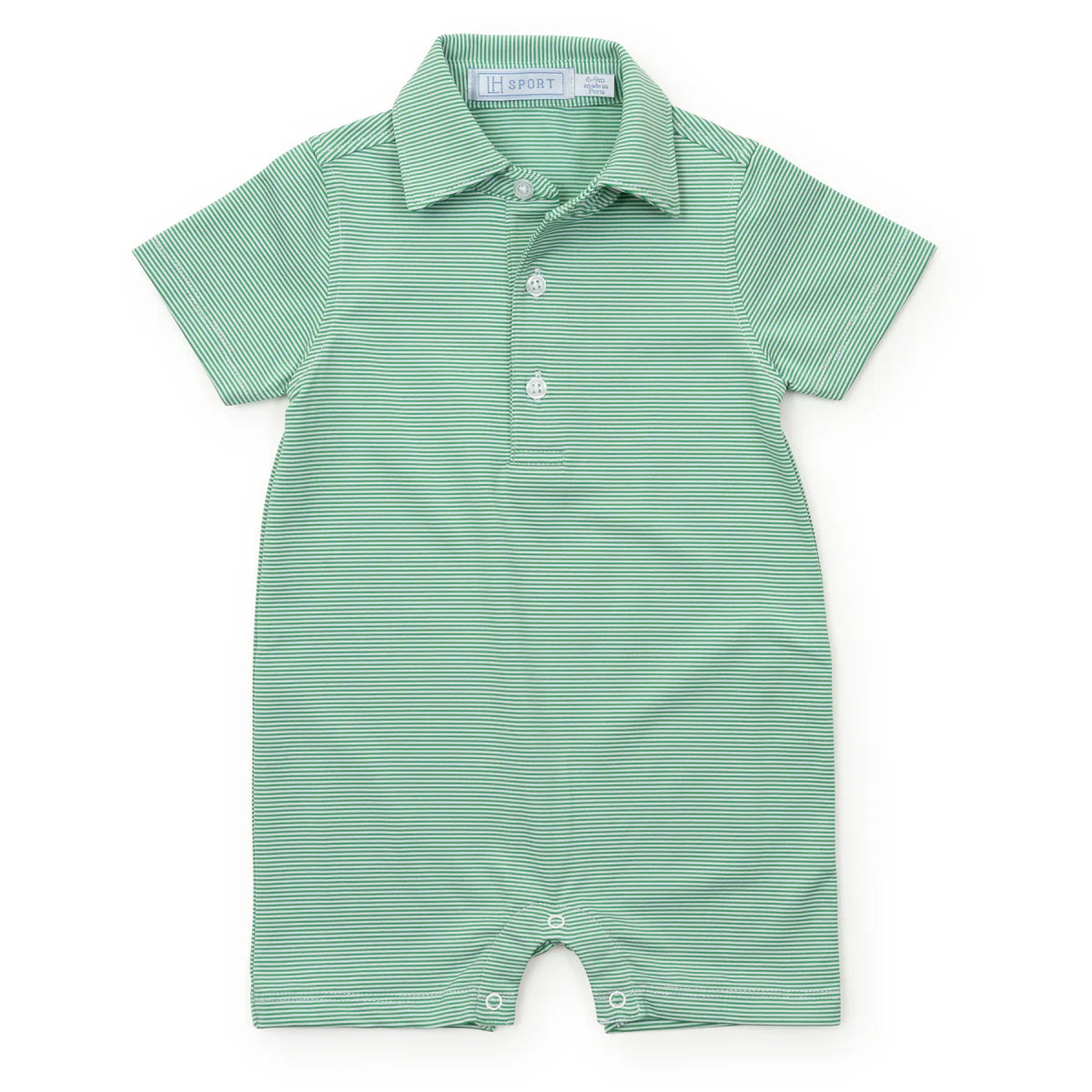 Lila & Hayes | Austin Boys' Performance Shortall - Green Stripes