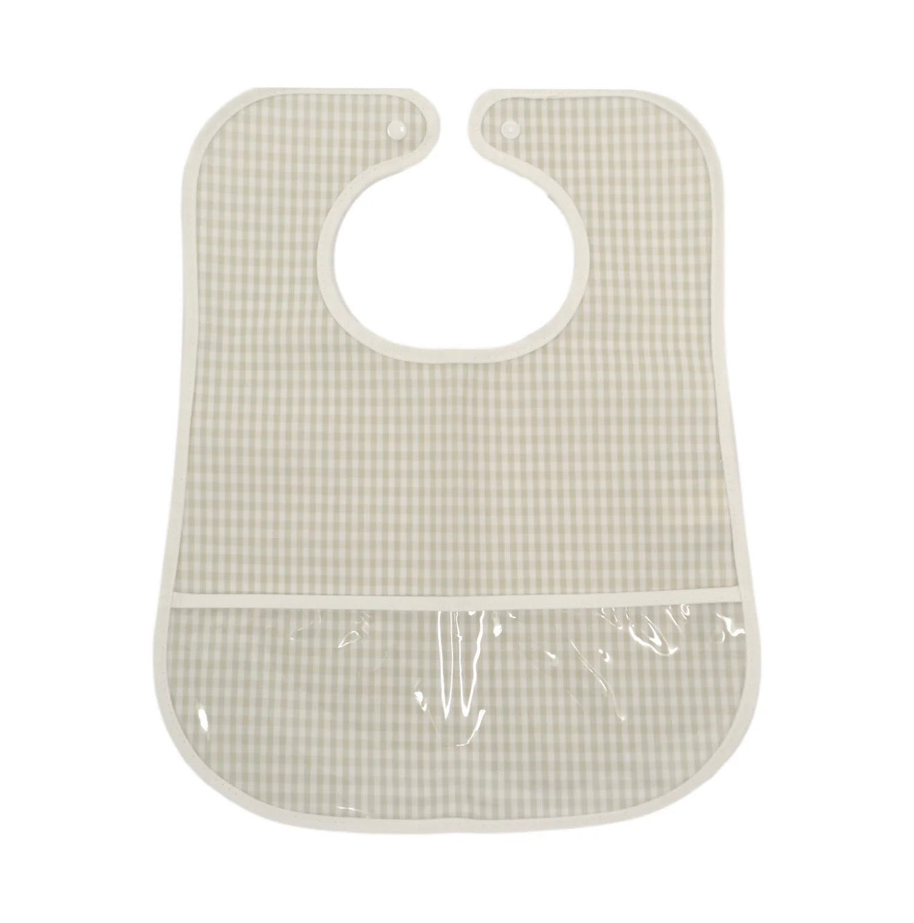 TRVL | Clean Up Bib - Gingham Pearl Grey