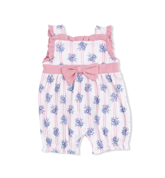Angel Dear | Stripe Dot Roses Bow Playsuit