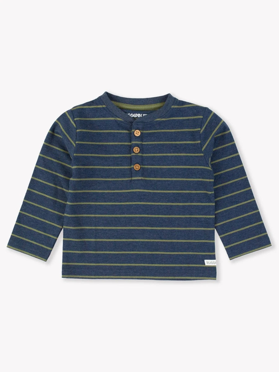 RuggedButts - Navy/Olive Stripe Henley Tee