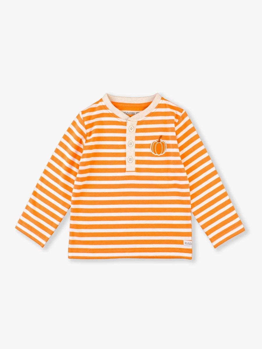 RuggedButts - Pumpkin Orange Stripe Henley Tee