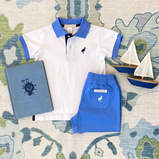 TBBC - Prim & Proper Polo Worth Ave White/Sunrise Blvd Blue/Navy