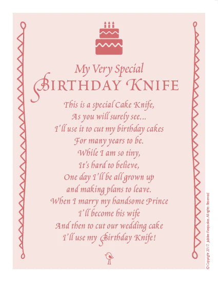 Jubilee Keepsakes - Birthday Knife Pink Seersucker