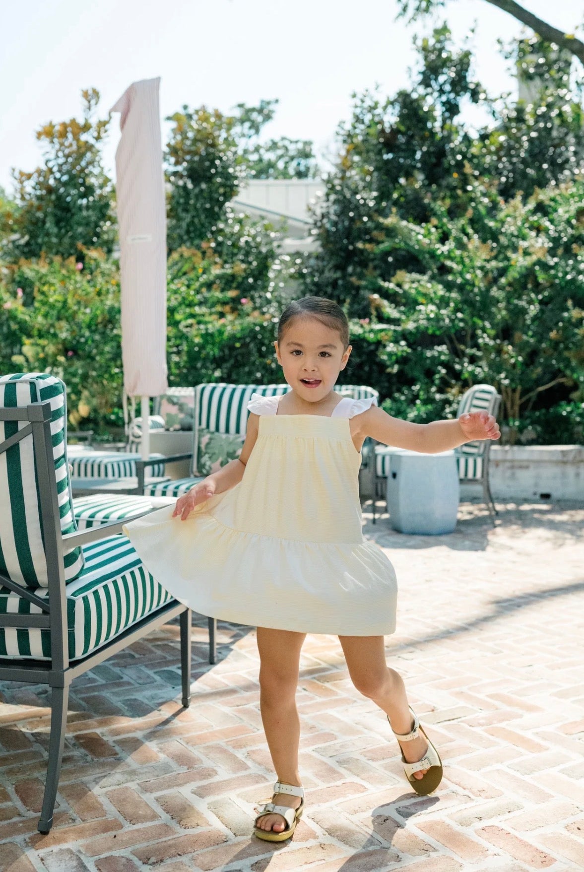 Proper Peony | Yellow Stripes Sundress