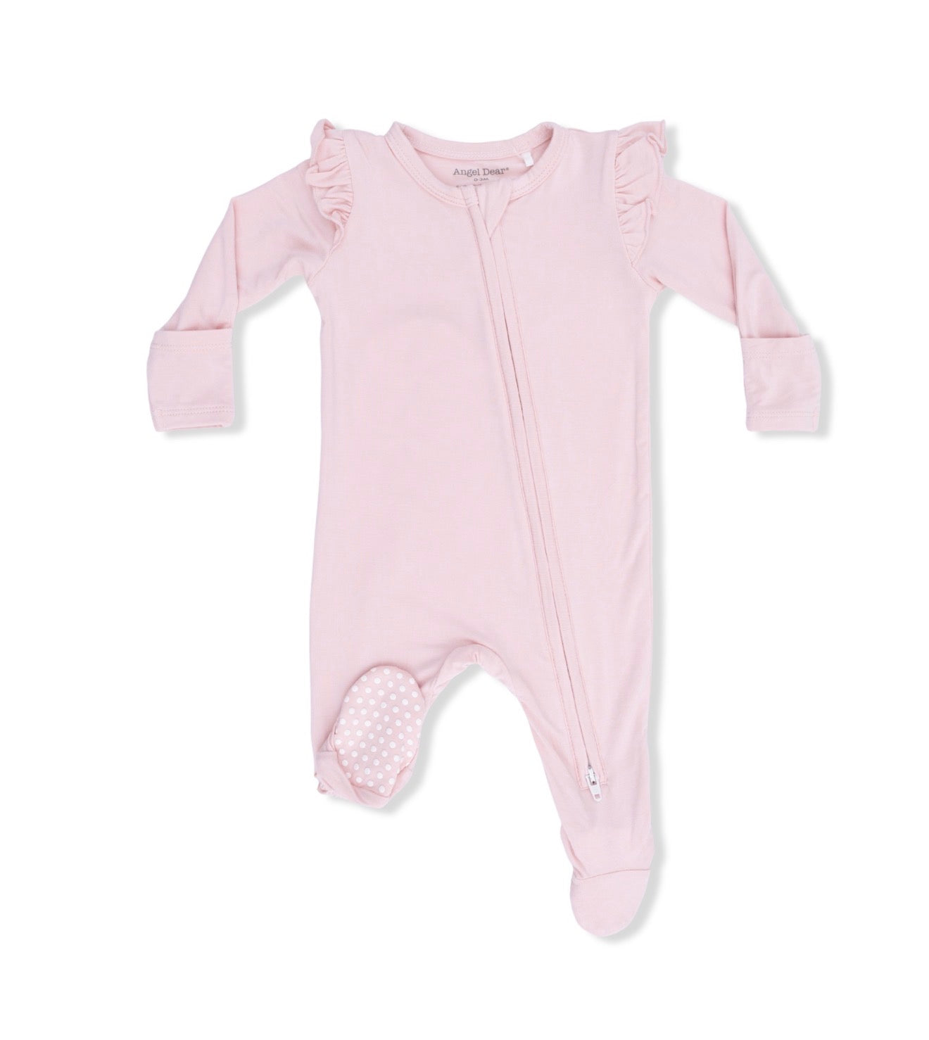 Angel Dear | Solid Lotus 2-Way Zipper Ruffle Footie