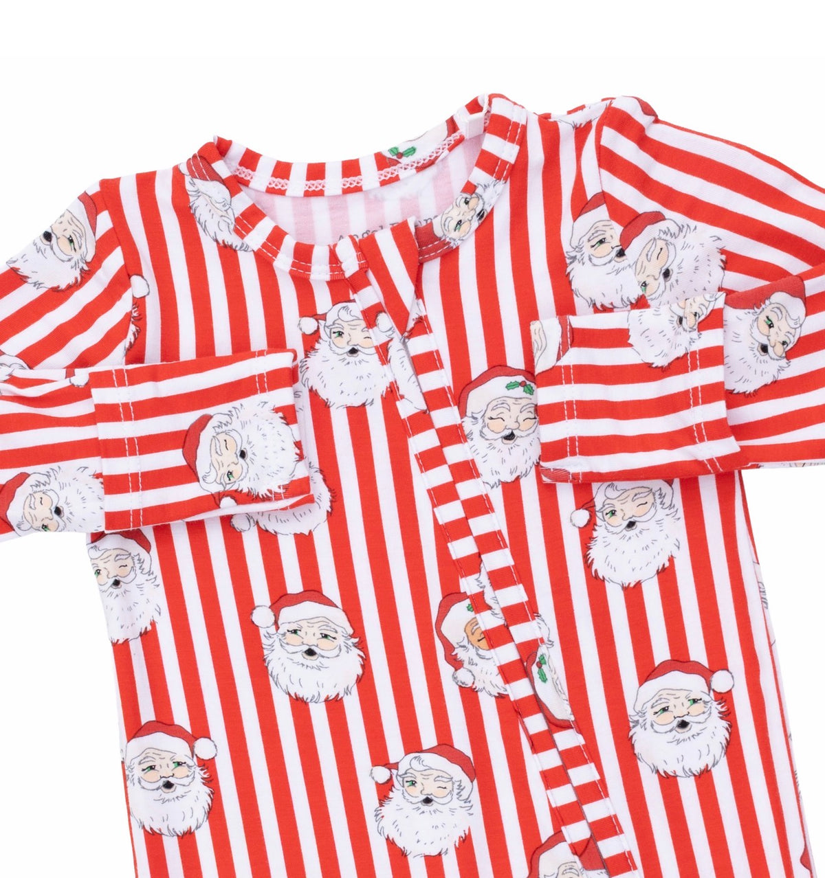 Angel Dear | Vintage Santa Stripe 2-Way Zipper Footie