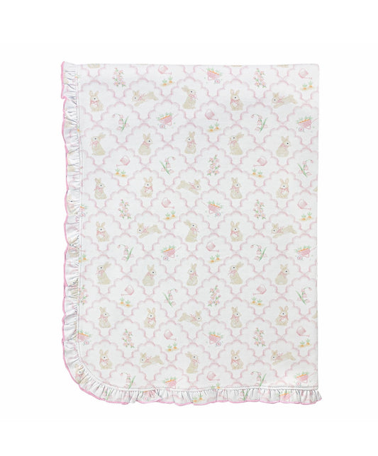 Baby Club Chic | Pink Mosaic of Tails Ruffle Blanket
