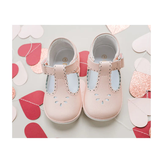 L'Amour - Dottie Scalloped Perforated Mary Janes Pink