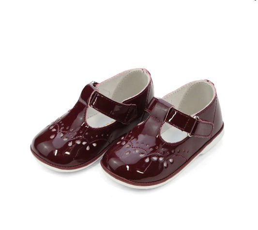 L'Amour | Birdie T-Strap Patent Burgundy