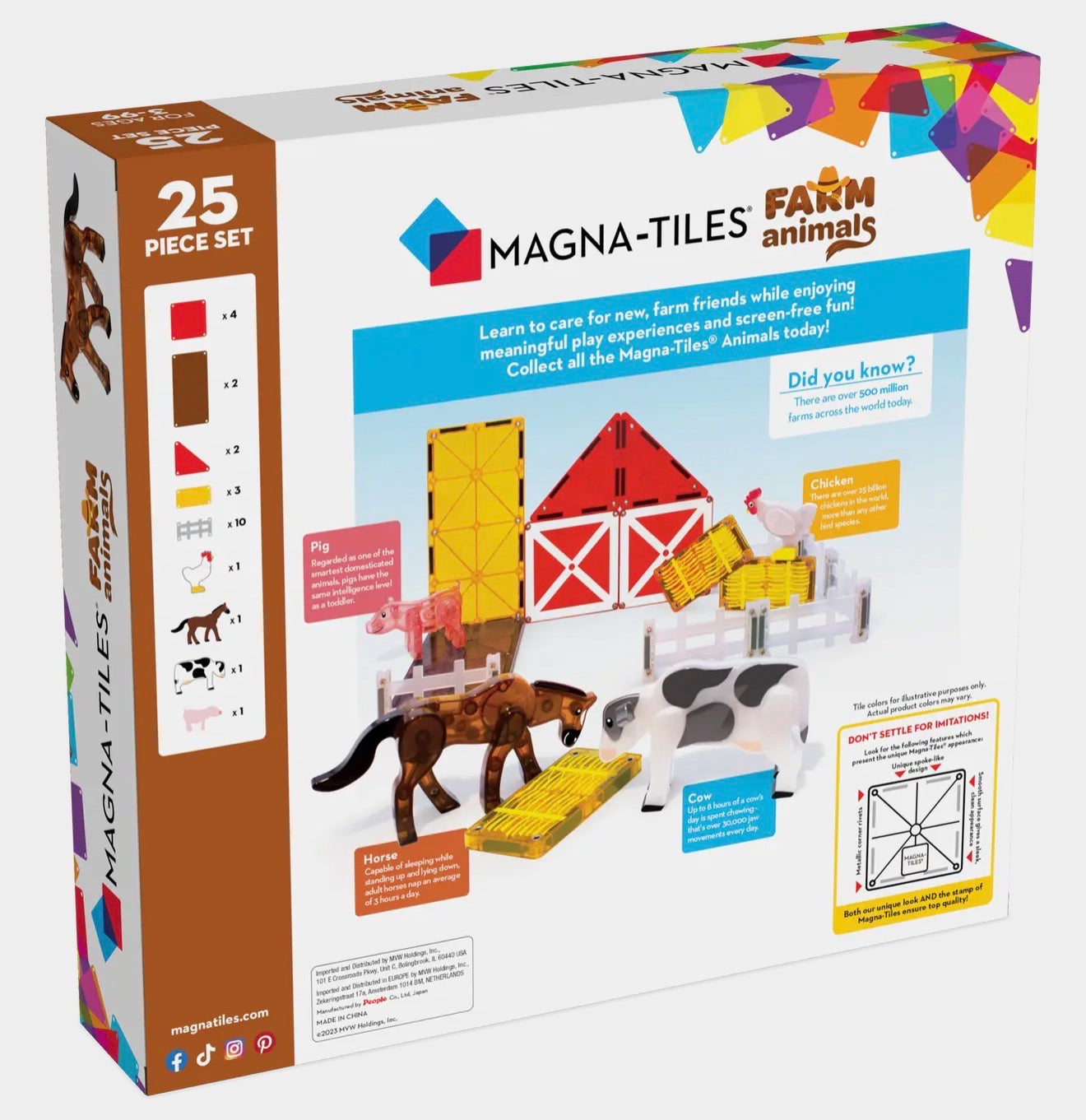 Magna-Tiles | Farm Animals 25-Piece Set