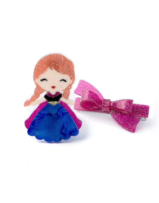 Lilies & Roses | Cute Doll Dark Blue Hair Clips